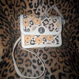 Vera Bradley Quilted Floral Crossbody in Cream and Yellow